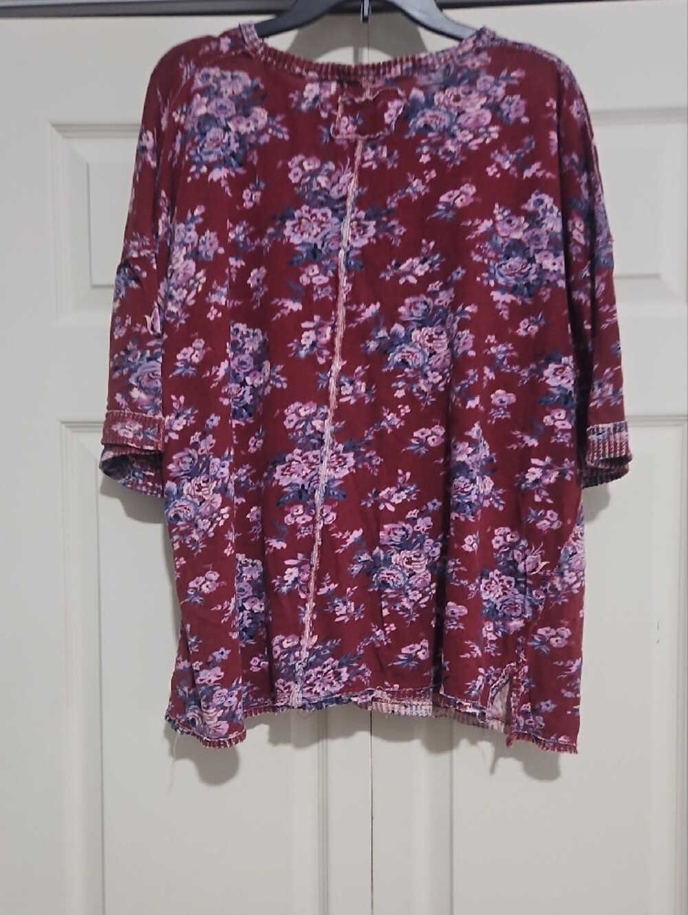 We The Free Burgundy Floral Short-Sleeve Tee - Picture 2 of 5
